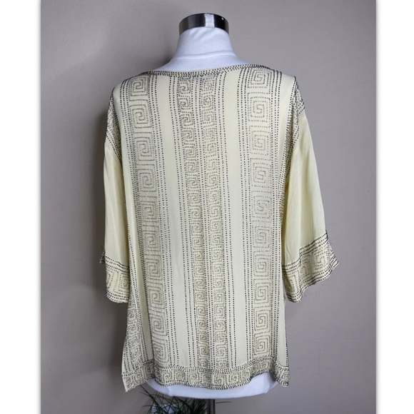 Calypso St Barth Bixi Beaded Embellished Short Sleeve Blouse - Picture 3 of 6